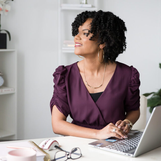 Online Business Manager Danielle McGinnis preparing her mindset for business systems.